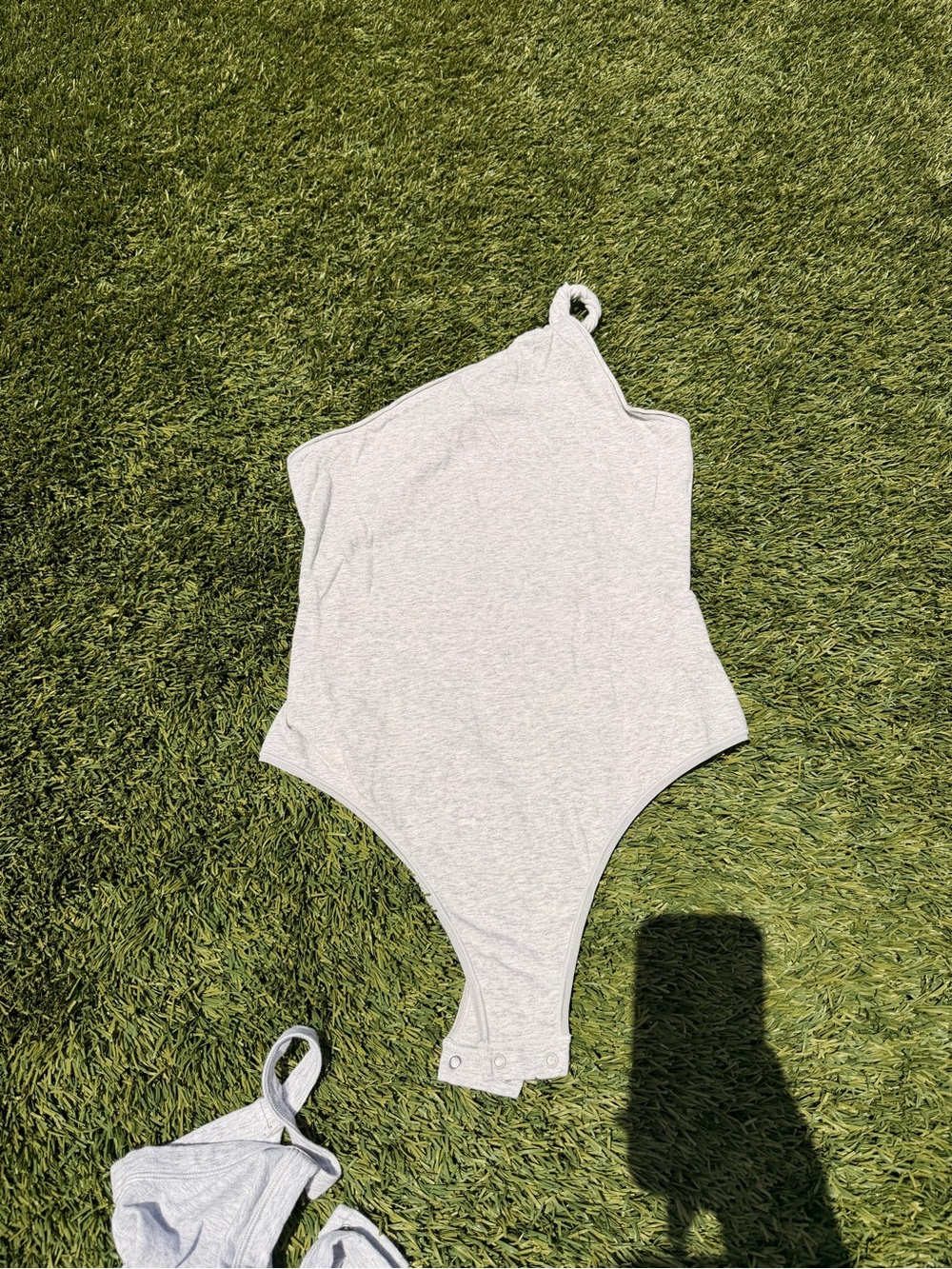 Skims One-Shoulder Grey Bodysuit